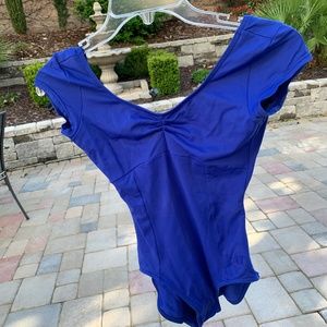 Blue Cap Sleeve Leotard, Small Dance/Gymnastics